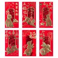 thumbnail image 1 of 6Pcs Rabbit Year Red Packet Creative Folding Cartoon Chinese New Year Money Envelope (125mm X 80mm), 1 of 7