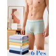 thumbnail image 1 of 6Pcs Random boys' boxer briefs, solid color aesthetics, refreshing, breathable, sweat-absorbent and not stuffy, soft fit, no restraint, men's boxer briefs, 1 of 3