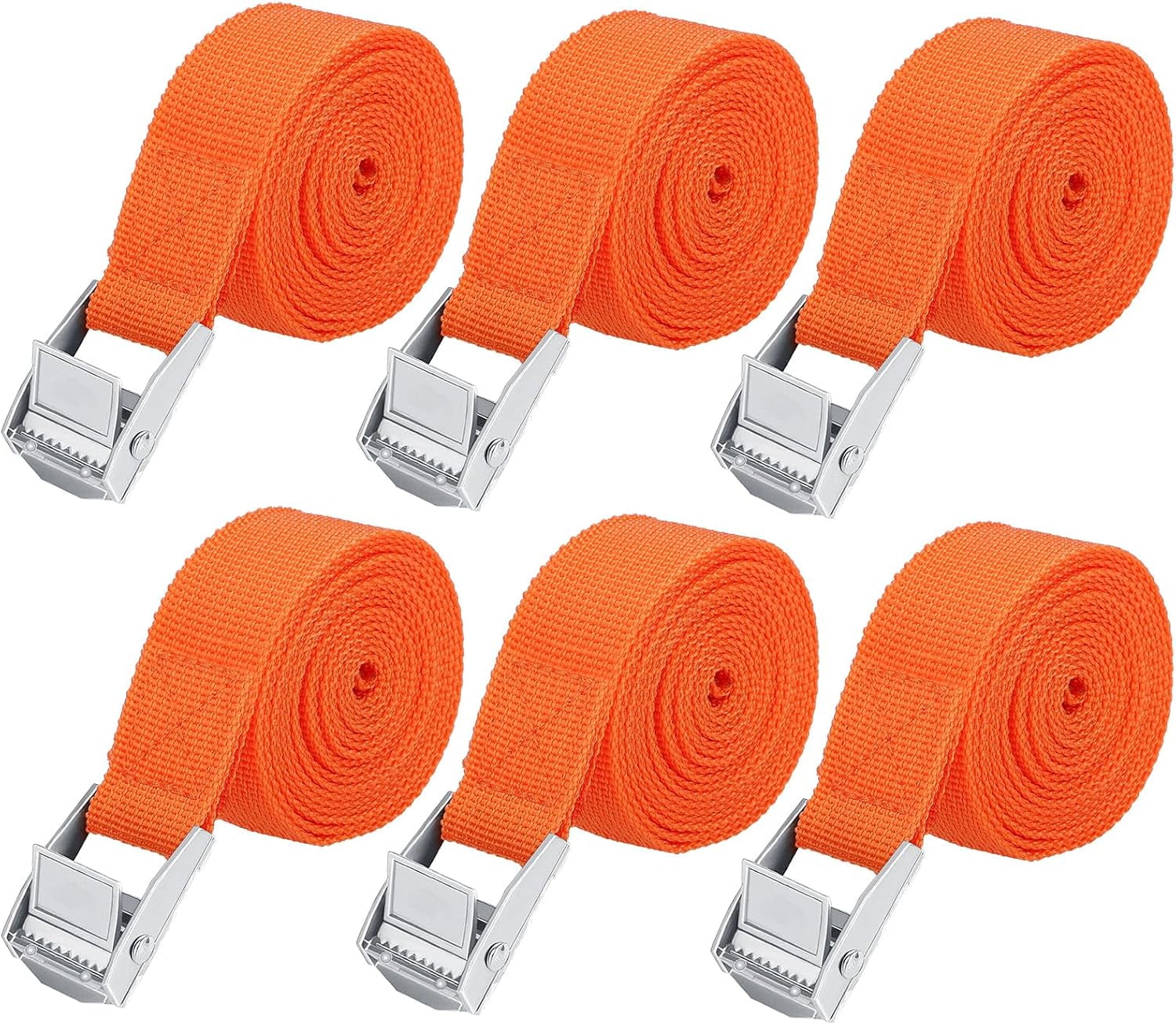 6Pcs Ratchet Tie Down Straps, 1m x 25mm Heavy Duty Lashing Straps ...