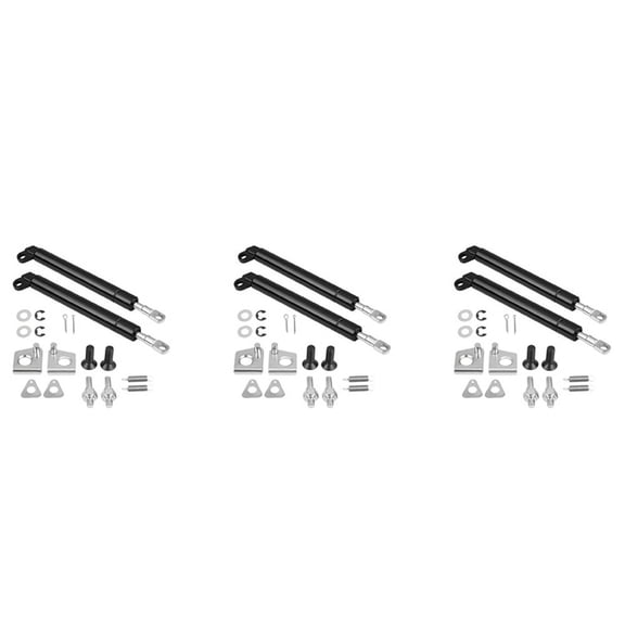 6Pcs Rear Lift Support Sturts Spring Dampers Rear Door Strut for 2011-2017,6 x Lift Support 48 x Mounting Accessories,Black