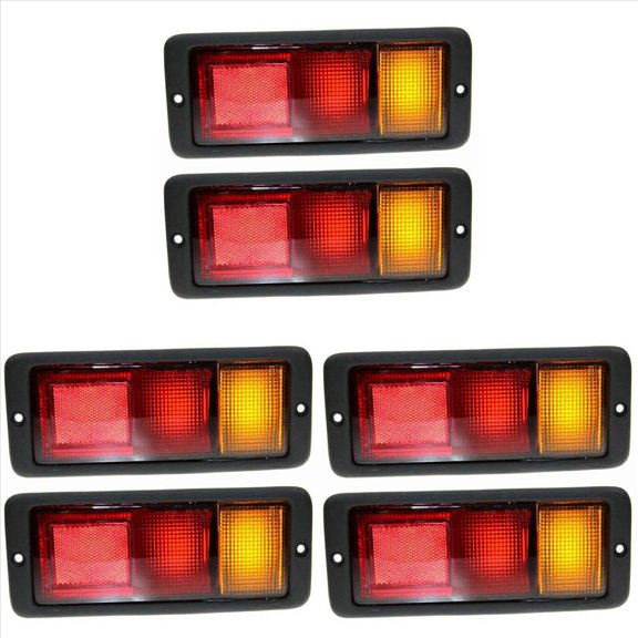 6Pcs Rear Tail Light Bumper Daytime Running Driving Lamps for 1992-1999,6 x Rear Tail Light,Black & red