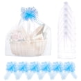 thumbnail image 1 of 6Pcs Rectangle Organza Packing Drawstring Bags with 6Pcs Silk Pull Bows Deep Sky Blue Bag: 40x60x0.1cm, 1 of 5