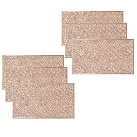 6Pcs Rectangular Woven Table Mat Slip 18x12 Inches Textured Scratch Proof PVC Table Mats, for Kitchen Home Decor Pink