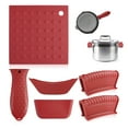 thumbnail image 1 of 6Pcs Red Cast Iron Handle Covers Heat Resistant, Silicone Rubber Mats Heat Pads, Silicone Assist Handle Holder, Hot Skillet Handle Covers Pot Grip, Nonslip Pan Holder Sleeve for Cookware, 1 of 7
