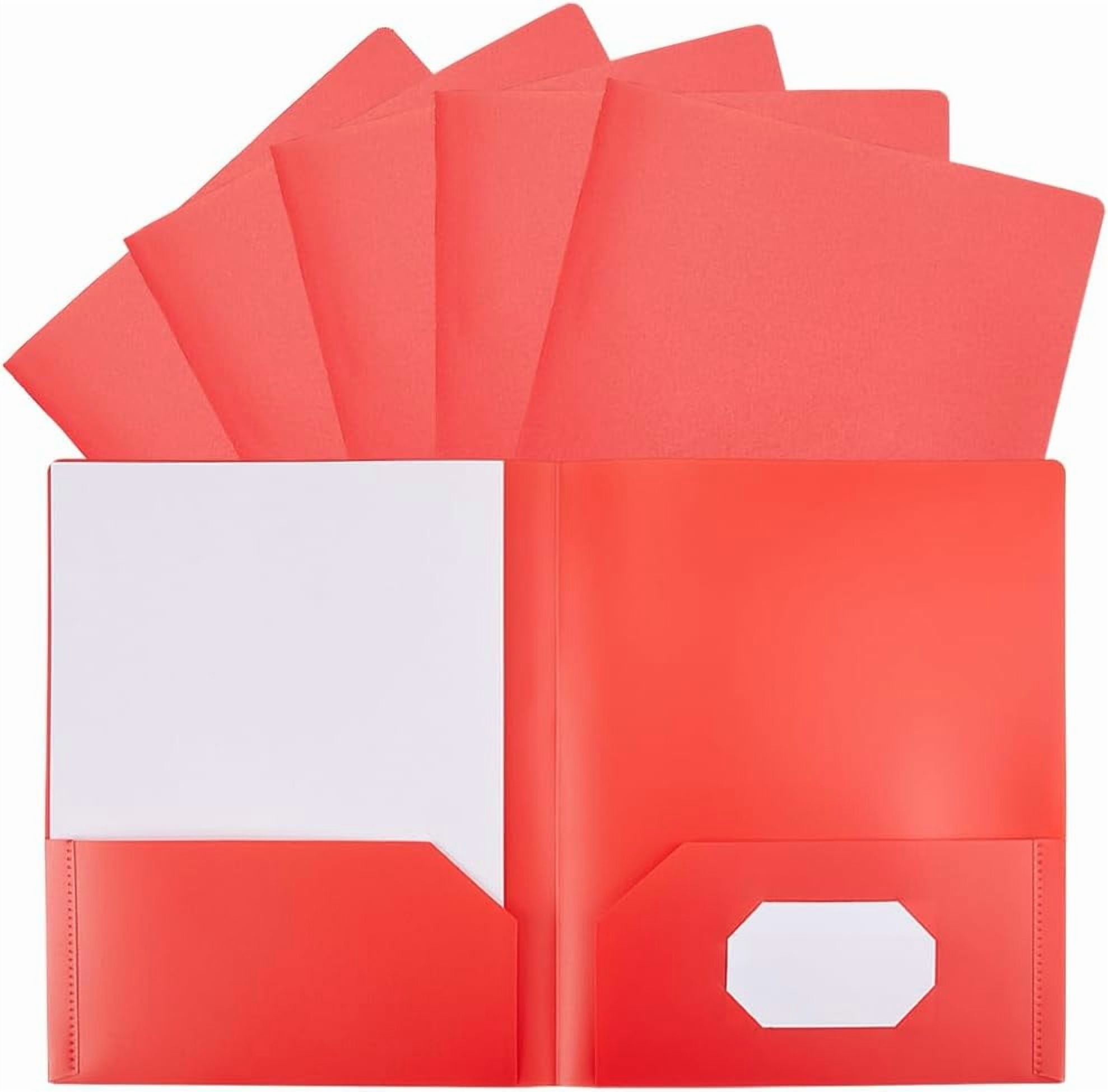 6Pcs Red Pocket File Folders with 2 Pockets 11.42 x 9.45in Heavy Duty ...