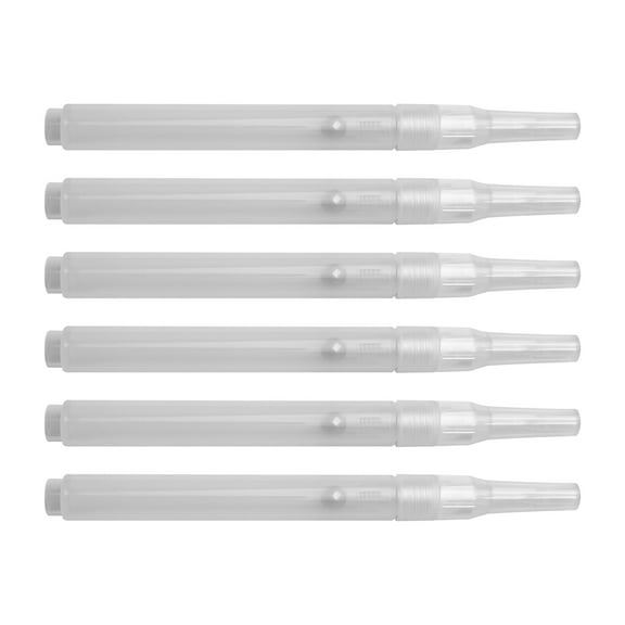 6Pcs Refillable Empty Brush Pen Clear Empty Paint Pen Acrylics Empty Marker For Painting on Paper Ceramic Metal