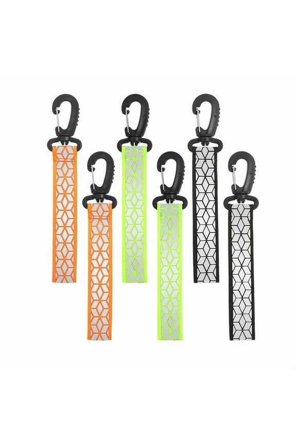 6Pcs Reflective Strips, Safety Reflector Pendants Reflective Pendants Safety Key Chains for Backpack Clothes Cycling