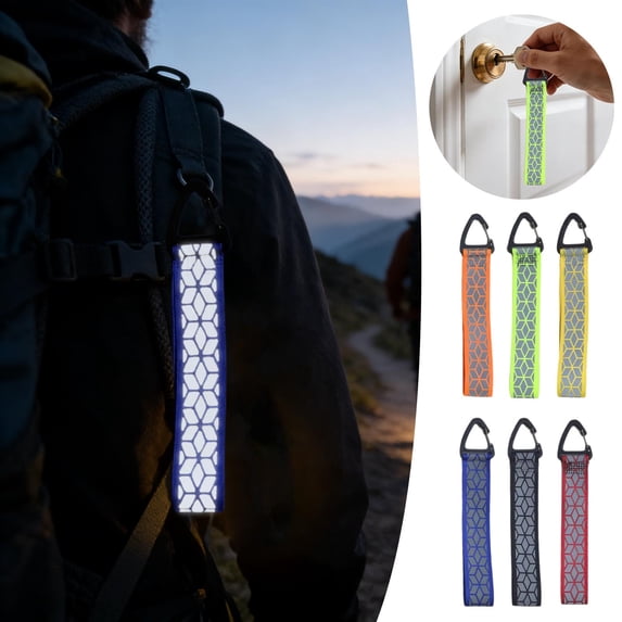 6Pcs Reflective Strips, Safety Reflector Pendants - Safety Keychains | Reflective Tags Key Ring for Night Running & Outdoor Activities, Cloth Safety Pendant