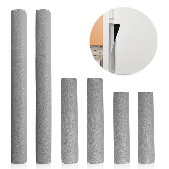 6Pcs Refrigerator Door Handle Cover PU Leather Fridge Door Handle Cover Nonslip Refrigerator Door Handle Protector Microwave Handle Cover for Refrigerator Microwave Door Handle