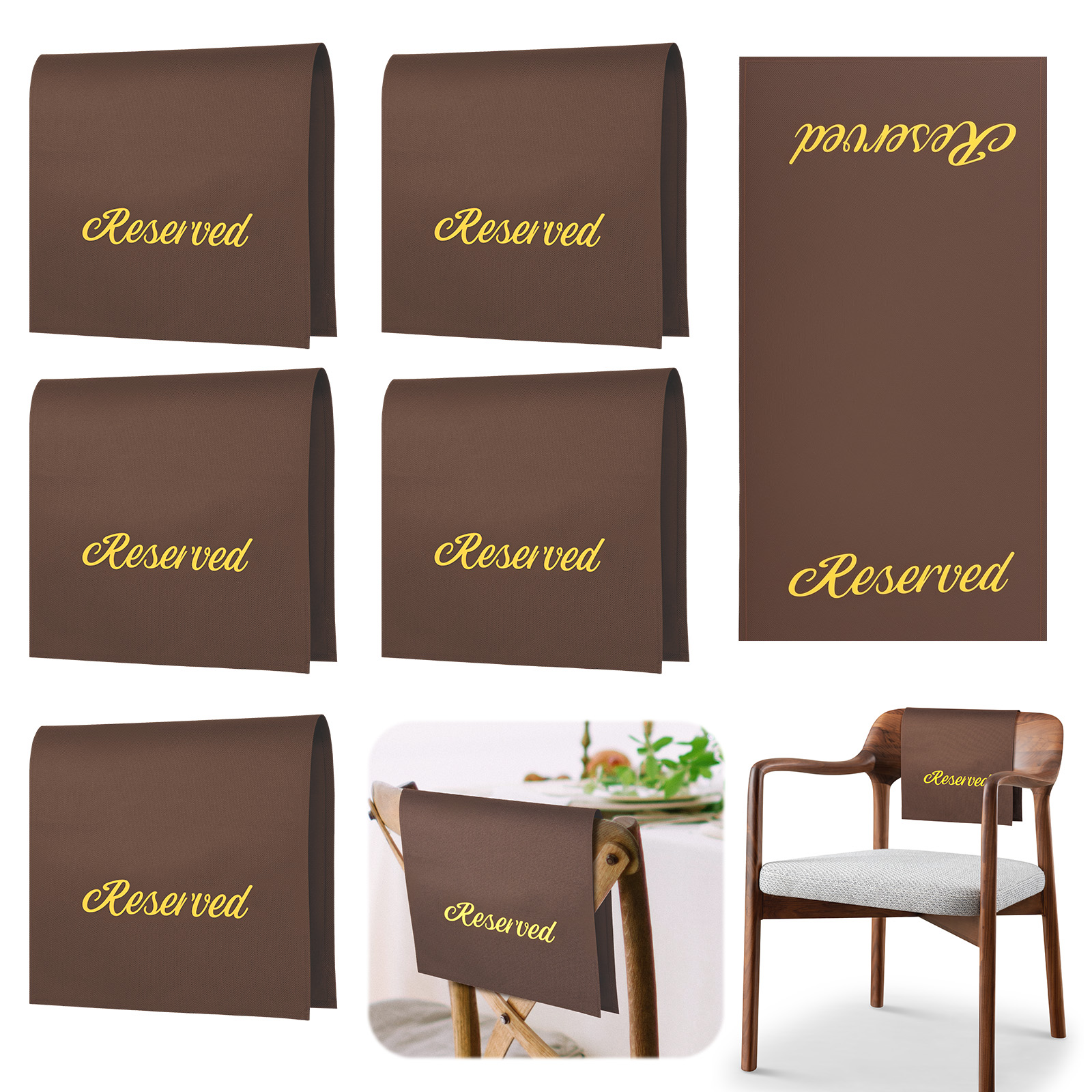 6Pcs Reserved Chair Signs Church Pew Reserved Sign Seating Placeholder ...