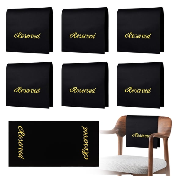 6Pcs Reserved Chair Signs Church Pew Reserved Sign Seating Placeholder with Printed Words for Weddings Parties Celebrations Receptions Church or Event