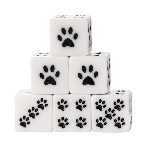 6Pcs Resins 16mm Dices Cartoon Pattern 6 Sided Dices Cubes Dot Playings Block