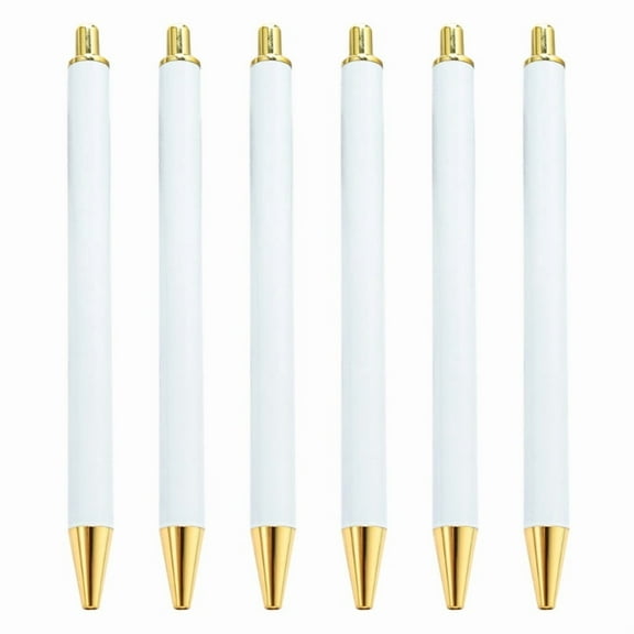 6Pcs Retractable Ballpoint Pen for Heat Transfer, Sublimation Pen Blank, Heat Transfer Ballpoint Pen