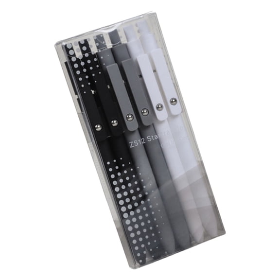 6Pcs Retractable Gel Pen Quick Drying 0.5MM Press Action Gel Inks Pens