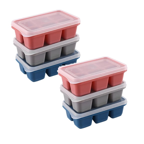 6Pcs Retro Making Household Silicone Ice Lattice With Lid Refrigerator Ice Internet Small Ice Cube Mold Home Decor Halloween Decor