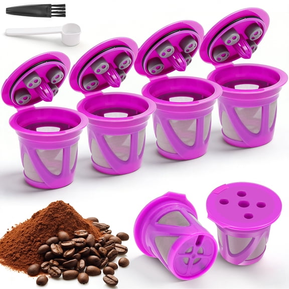 6Pcs Reusable Coffee Pods for 1.0 2.0 Makers Refillable Coffee Pods Capsules Mesh Strainer Dishwasher Safe for Home Brewing