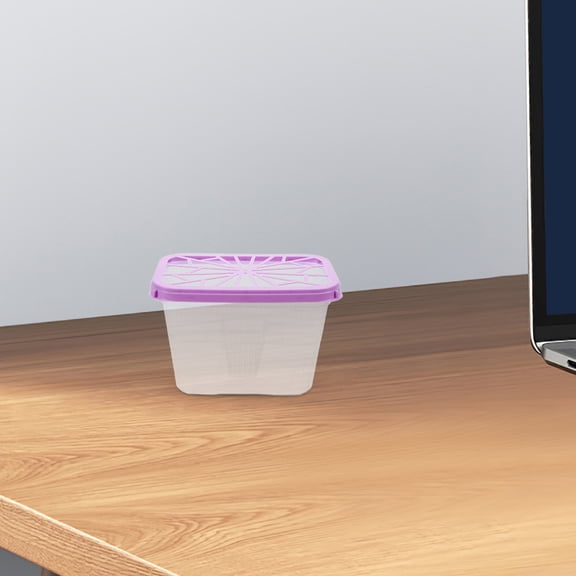 6Pcs Reusable Plastic Box with Lid for Closet and Bathroom Portable Dehumidifier Container