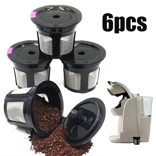 6Pcs Reusable Refillable K-Cup Coffee Filter Pod for Keurig K50 K55 Coffee Maker