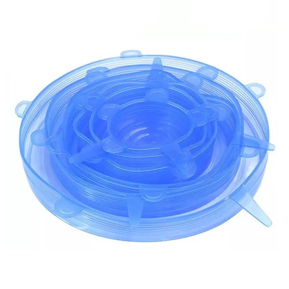 6Pcs Reusable Silicone Stretch Lids Wrap Bowl Seal Cover Kitchen Food Storage
