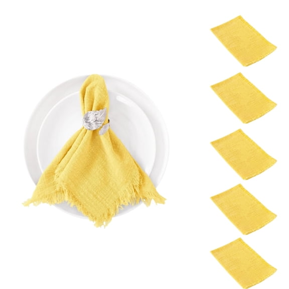 6Pcs ReusableTable Napkins,16.5x16.5 inches Washable Cloth Napkins with Fringe,QZS Reusable Dinner Table Decor for Wedding Party Decor