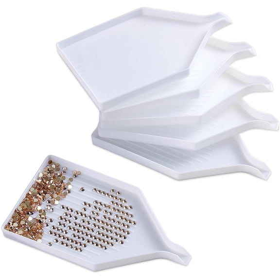 6Pcs Rhinestone Diamond Painting Trays Jewelry Bead Picker Plate Gems Sorting Trays for DIY Coaster Art Crafts Nail Dotting Tools