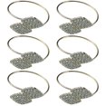 6Pcs Rhinestone Napkin Rings Buckle Holder Hotel Wedding Dinner Banquet