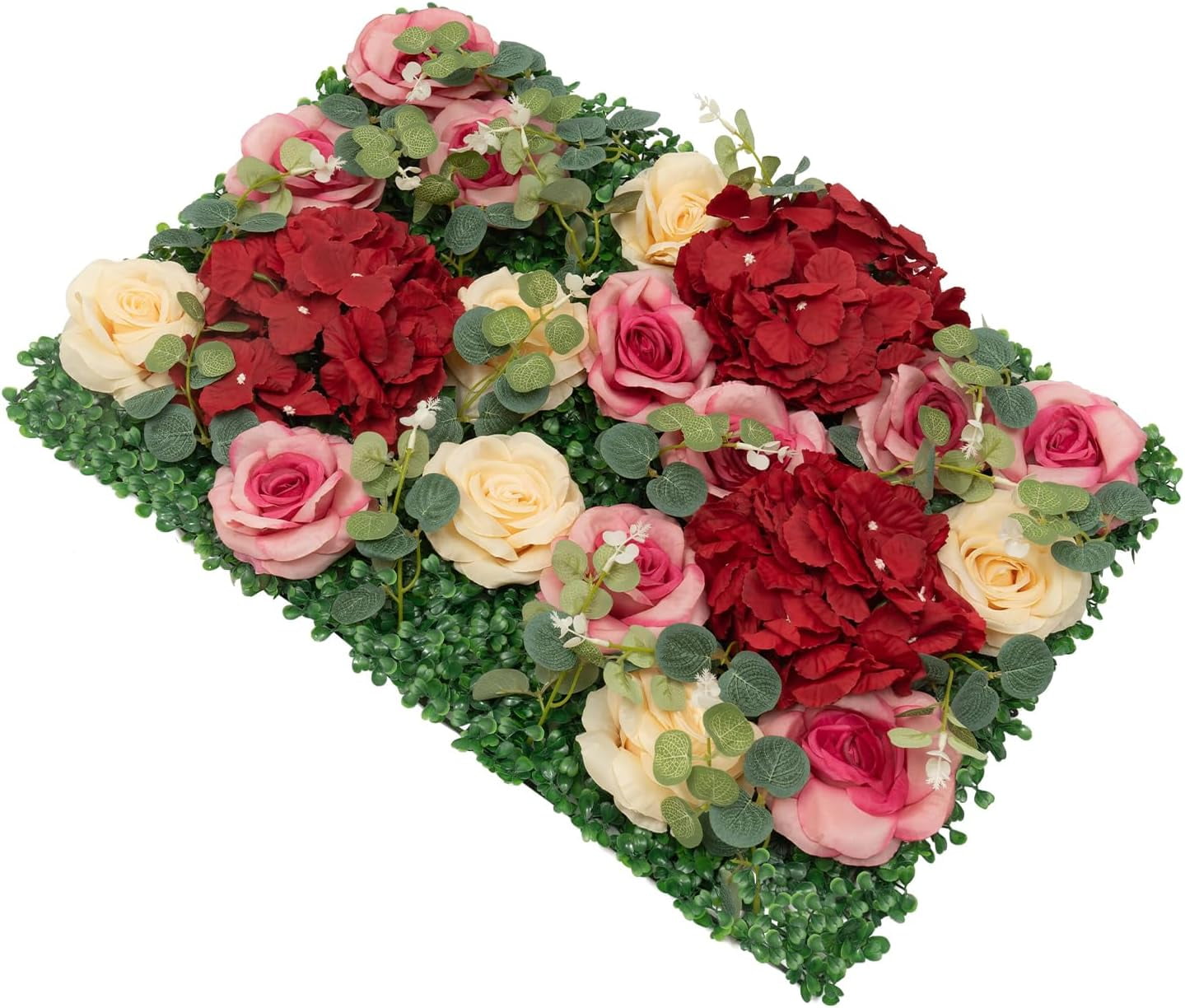6Pcs Rose Hydrangea Flower Wall Backdrop Artificial Flower Wall Panels ...
