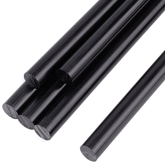 6Pcs Round Plastic Sticks Acetal Bar Dowel Rod DIY Sand Table Building Mould Accessories Black 300x8mm DIY