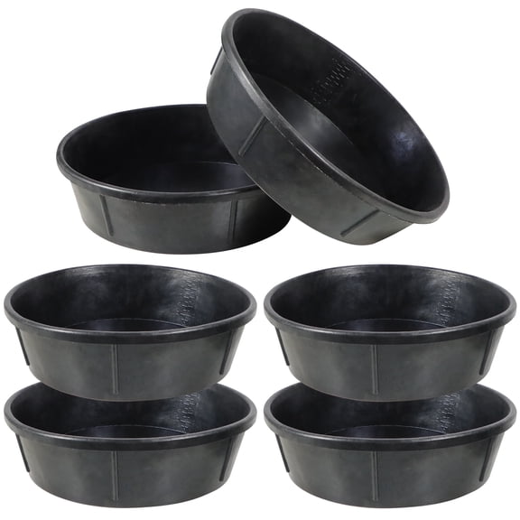 6Pcs Rubber Feeder Pan 3 Gallon/12 Quart Heavy Duty Rubber Horse Feed Bucket, Deep Rubber Feeding Water Bowl for Livestock Goat Pig Dog Duck Chicken Fram Small Animals