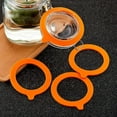 thumbnail image 1 of 6Pcs Rubber Seals for Glass Jars, Harmless and Tasteless Food-Grade Silicone with Durability Sealing Ring, Soft and Smooth Replacement Gasket for Regular Mouth Canning Jar, Orange, 1 of 7