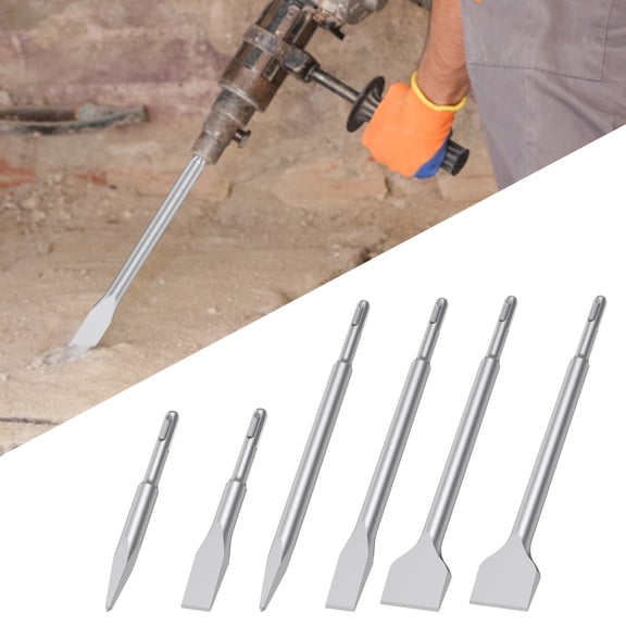 6Pcs SDS Plus Chisel 40CR Alloy Steel SDS Plus Tile Chisel Efficient Tile Removal Tool Ideal for Concrete Stone and Masonry Work