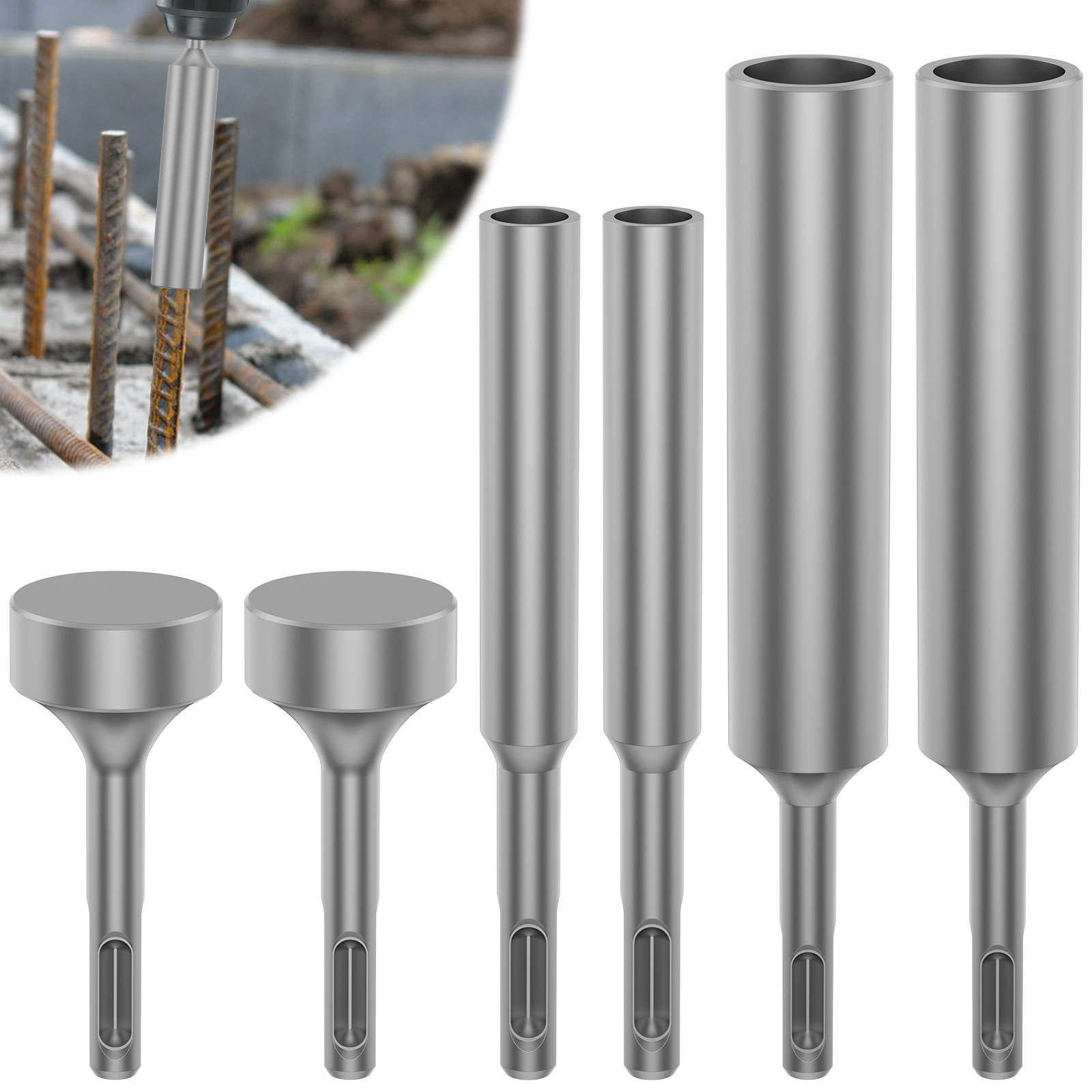 6Pcs SDS Plus Ground Rod Driver Professional SDS Plus Ground Rod Bits ...