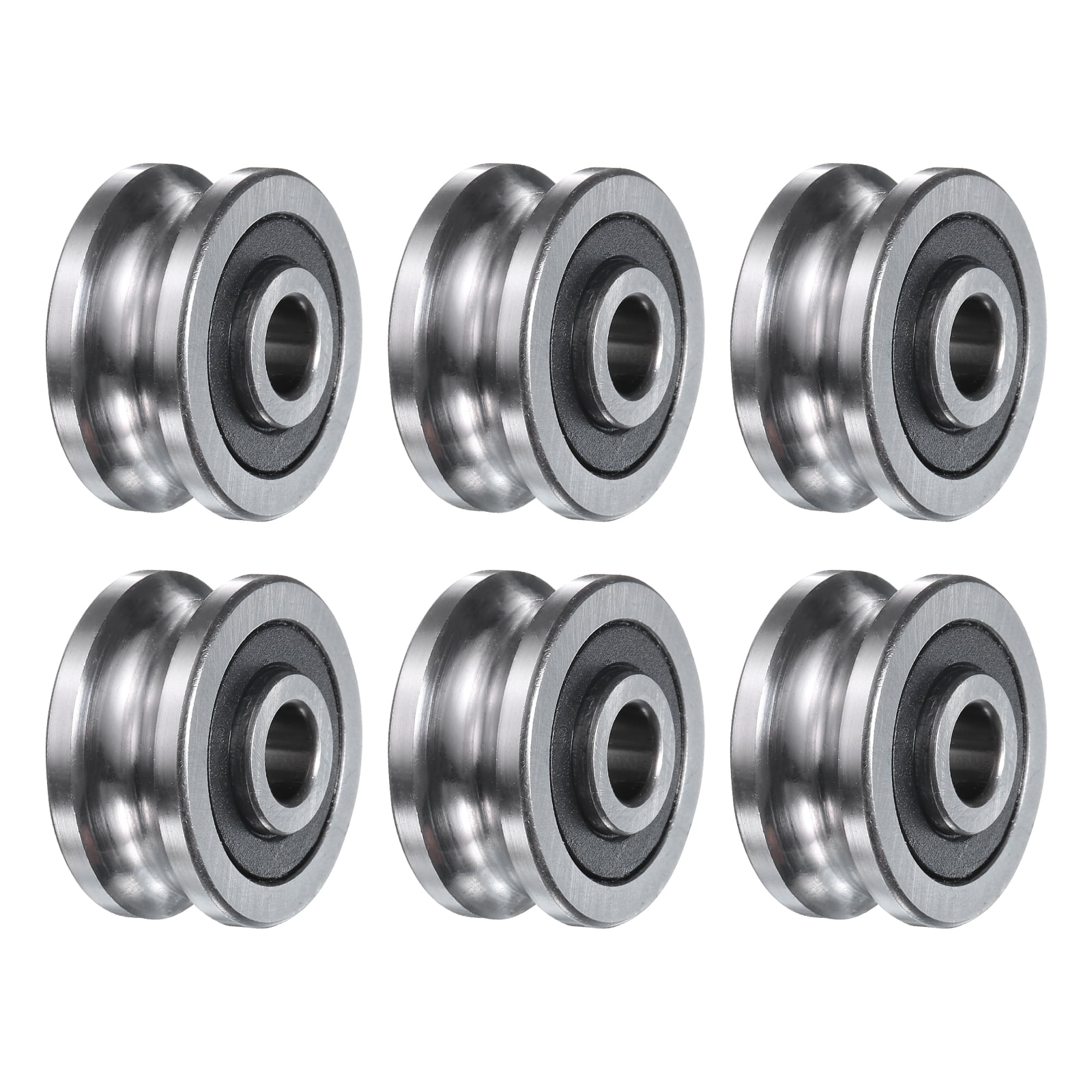 6Pcs SG25 Deep U Groove Ball Track Guide Bearing 8mmx30mmx14mm, Silver