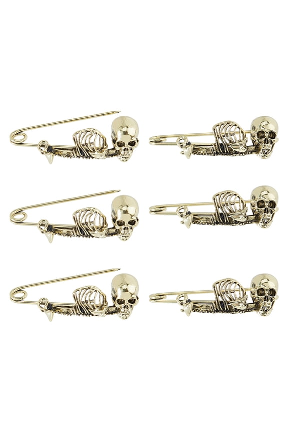 6Pcs Safety Pin Gothic Punk Safety Pin Golden Large Safety Pins Brooch Alloy Kilt Pins Brooch for Clothes Scarf Backpack Kirt Cardigan Hat Scarf
