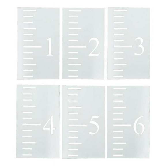 6Pcs Scale Rulers Stencil Growth Chart Stencil Templates for Farmhouses Measuring Kids Height Wall Decoration Craft