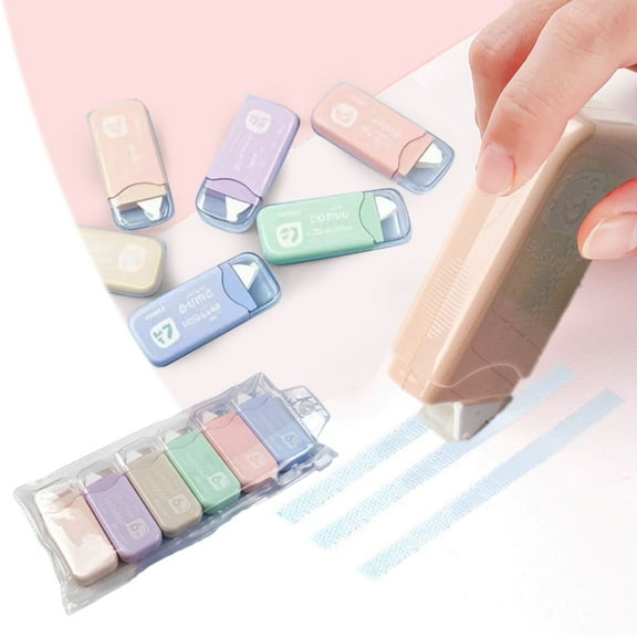 6Pcs Scrapbook Tape Double Sided Tape Roller For Crafts Adhesive Glue Runner Scrapbooking Supplies Journaling School Office Supplies