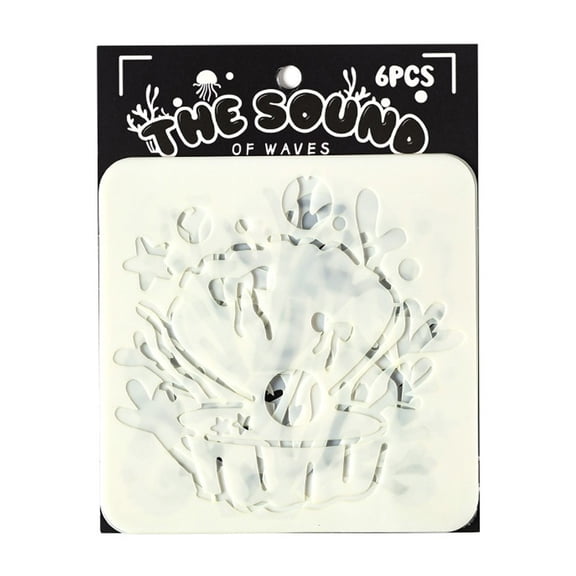 6Pcs Sea Creature Theme Templates 5x5Inch Kids Drawing Stencils for Card Making Sign Cake Painting Wall Decoration