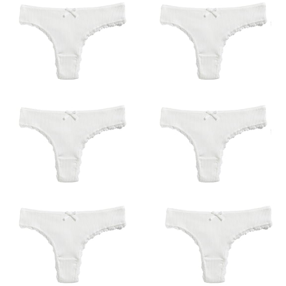 6Pcs Seamlesses Thongs for Women Not Show Thong Underwear,Lady Breathable Bikinis Panty G-String Soft Undie,Tanga Gifts