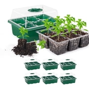 6Pcs Seed Starter Tray, 36 Large Cell Mini-Incubator Plant Grower Kits with Humidity Ventilation Dome & Seed Starter Greenhouse Base, for Greenhouses and Gardens Green