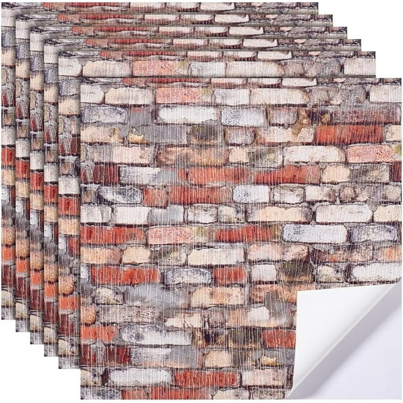 6Pcs Self Adhesive Dollhouse Wallpaper Waterproof Miniature Wall Stickers Wall Cladding Mixed Color Wallpaper