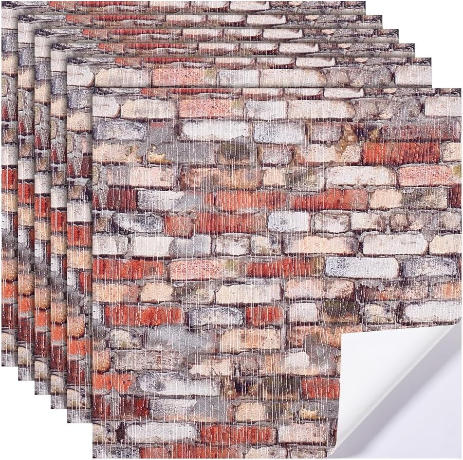 6Pcs Self Adhesive PVC Dollhouse Accessories Waterproof Miniature Wall ...