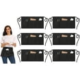 thumbnail image 1 of 6Pcs Server Apron with 3 Pockets, for Women and Man, Water Resistant with Long Waist Strap Reinforced Seams, for Restaurant Server, 1 of 7