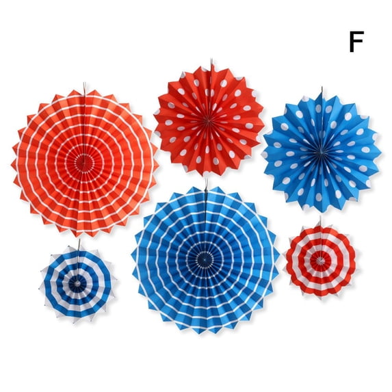 6Pcs/Set All-In-One Wedding Party Birthday Festival Decor Tissue Pompoms DIY Handmades Hanging Crafts Paper Fans F