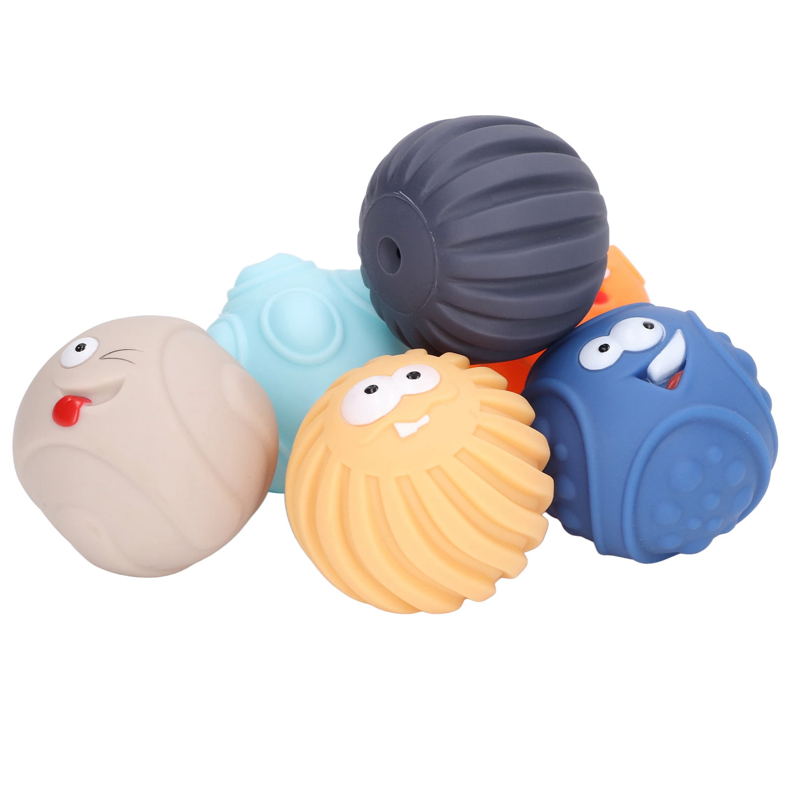 6Pcs/Set Baby Sensory Balls, Baby Stacking Building Balls Textured Sensory Squeeze Soft Baby