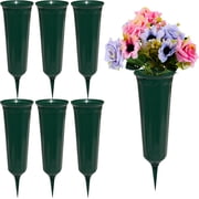 6Pcs/Set Cemetery vase with Included for DIY Artificial Flowers Plastic Cone Style with Detachable Spike