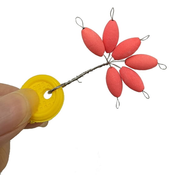 6Pcs/Set Fishing Float Promotion 6.3X13.2Mm/10Mm Oval Seven-Star Float Beans Luminous Float Buoy For Fishing Accessories Pink Fangkenuo