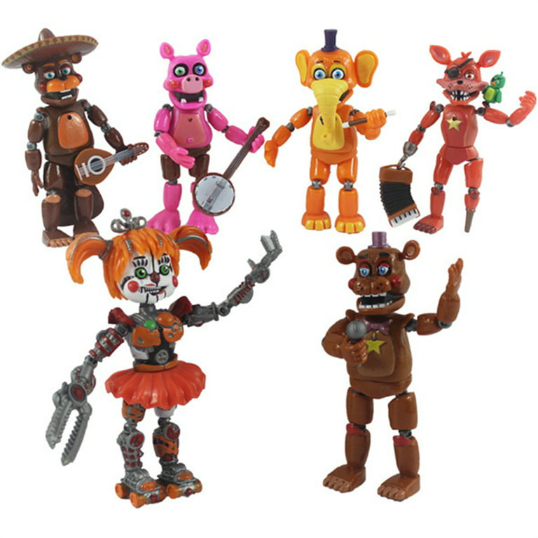 Five Nights At Freddy's Video Game FNAF Action 6 Mini Figures Toys Bonnie  Foxy E