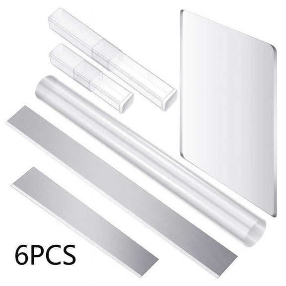 6Pcs/Set Polymer Clay Tool Flexible Carbon Steel Cutter Blade Acrylic Roller Sheet Backing Board For Shaping Modelling Sculpting