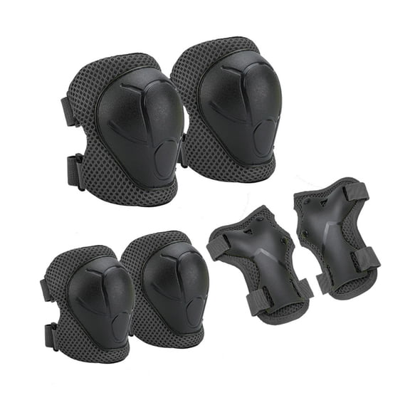 6Pcs/Set Skating Protective Gear Kit with Knee Elbow Pad Wrist Guard Protector Roller Skate Skateboard Scooter Bike Cycling Safety Equipment