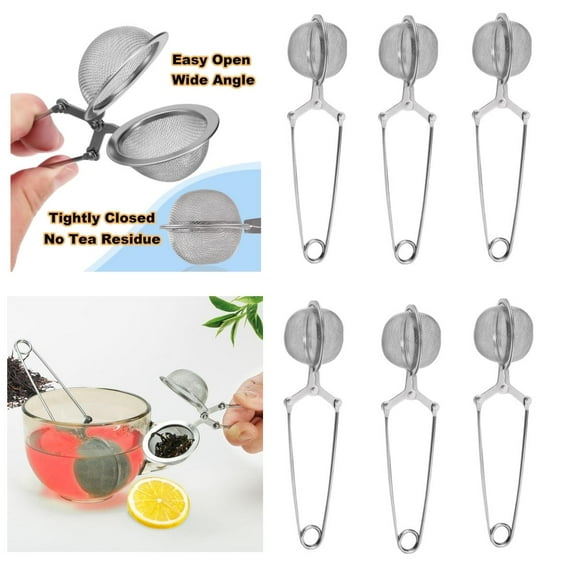 6Pcs/Set Tea Strainers for Loose Tea,Tea Infuser with Handle Fine Mesh Tea Ball Filter Tea Diffusers Steeper for Loose Leaf Tea,Spices,Seasonings,Hand Tools Kits,Springtok